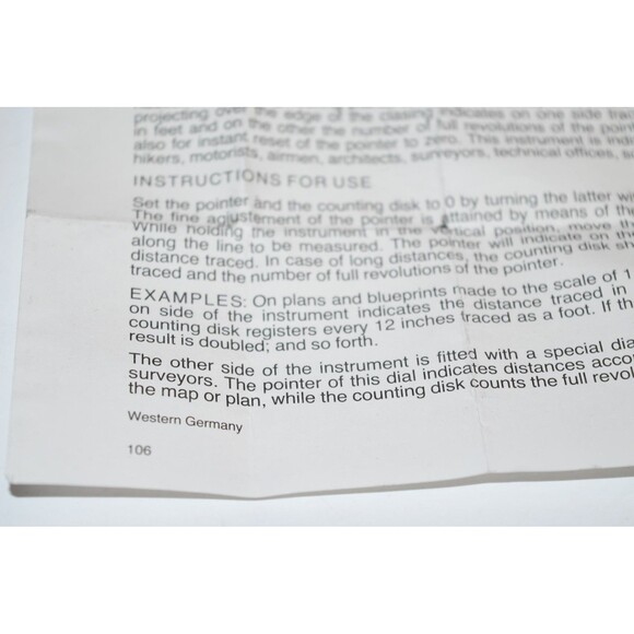 Vtg Alvin Opisometer Map Measure Inch Counter Gauge West Germany - Picture 4 of 6